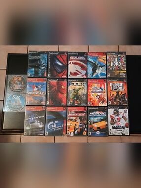 PlayStation 2 Game Collection - Assorted Covers (Black, Red, Blue)
